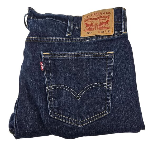 Levis 541 Blue Jeans 42X32 Men's‎ Straight Leg Denim - Picture 1 of 7